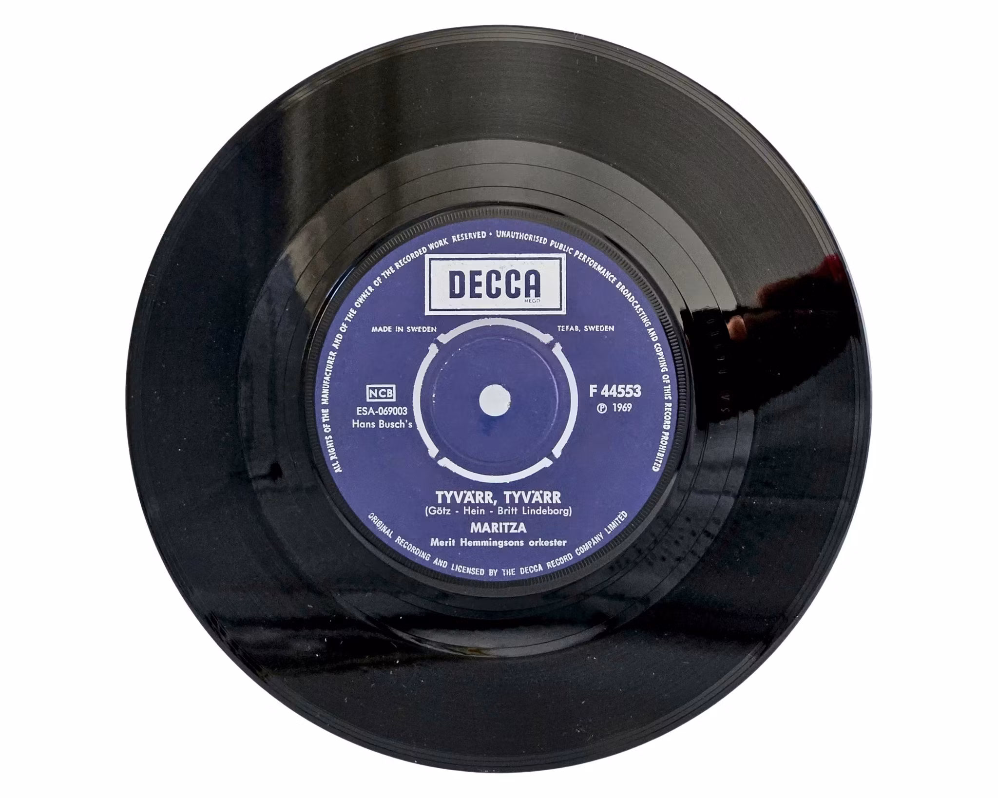 Maritza, Tyvärr Tyvärr, Vinyl Singel