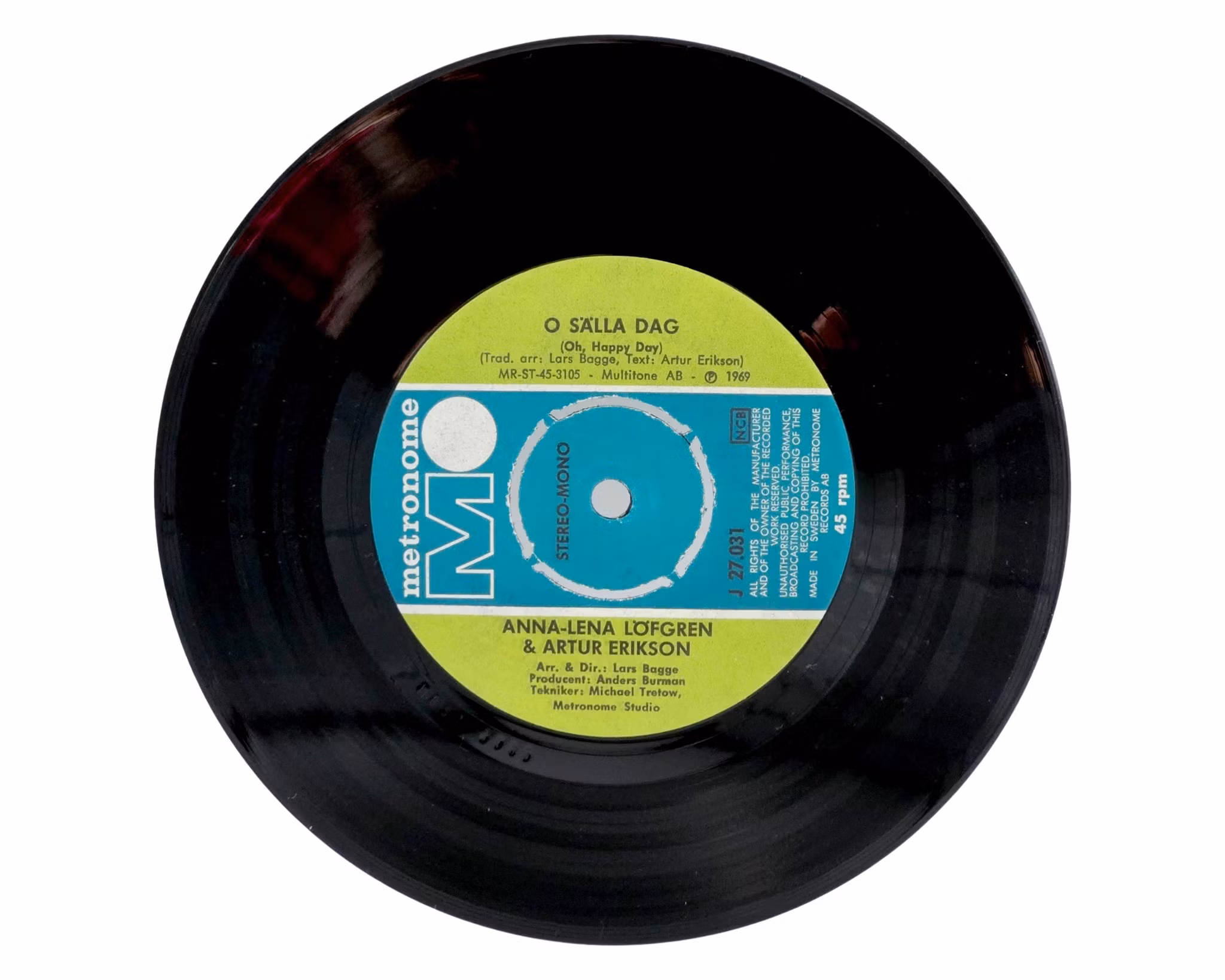 Anna Lena Löfgren Och Artur Erikson, O Sälla Dag, Vinyl Singel