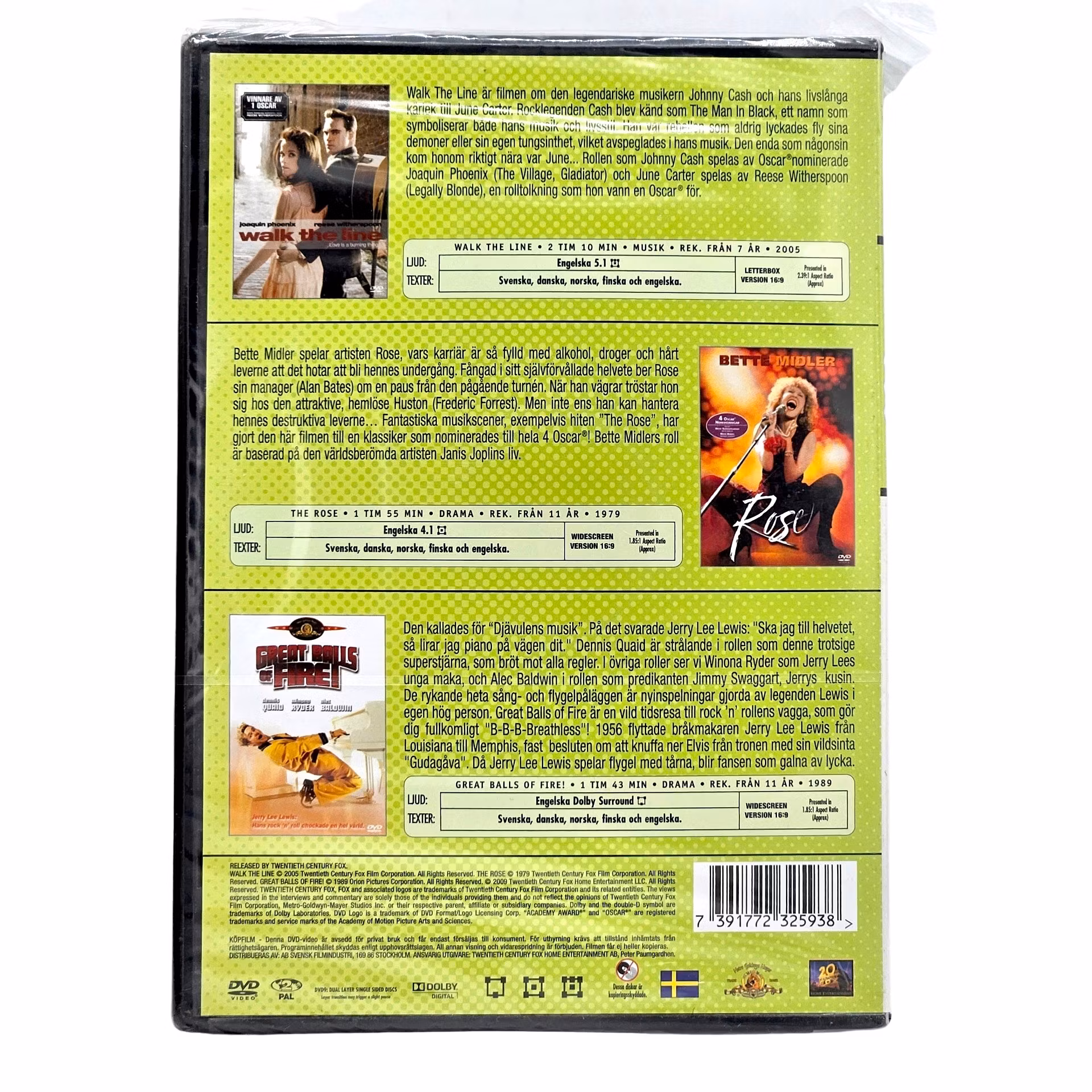 DVD Box, Walk The Line, Rose, Great Balls Of Fire, 3 DVD NY