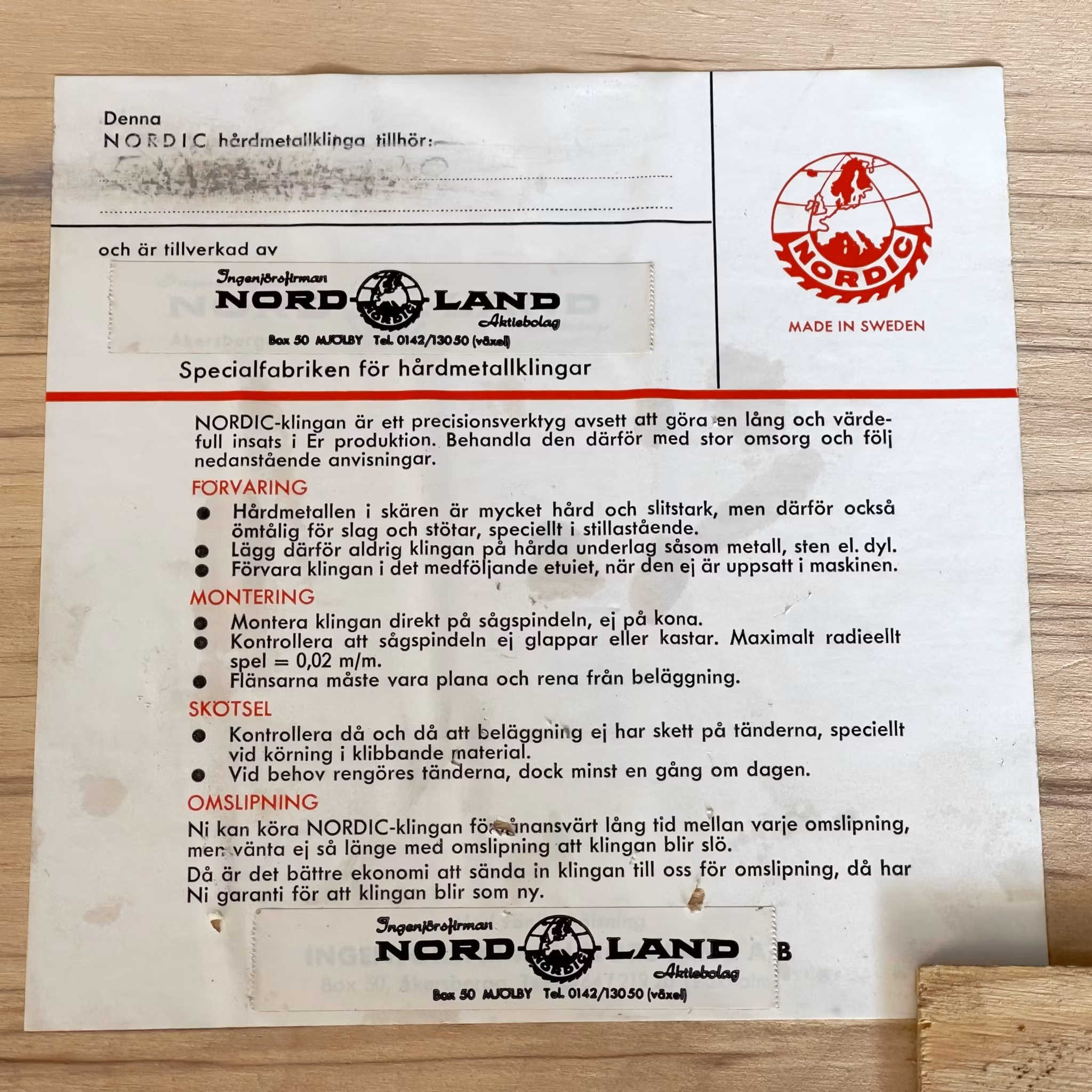 Nordic Hårdmetallklinga Sågklingor Nord Land