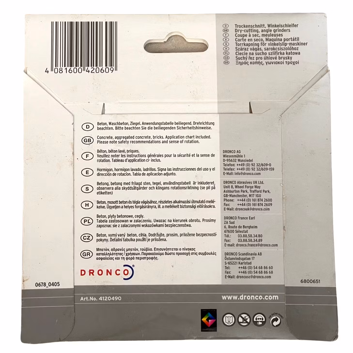 Dronco Quality ST 5, Diamant Trennscheibe