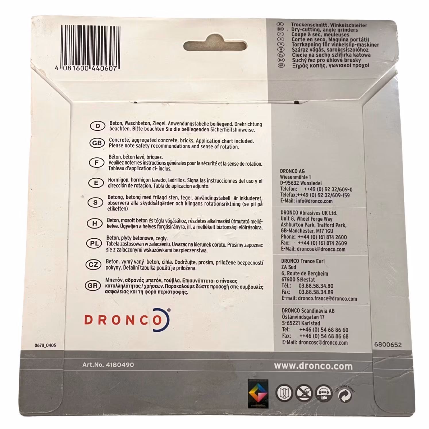 Dronco Quality ST 5, Diamant Trennscheibe