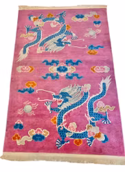 Alfombra china vintage anudada a mano