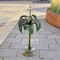 Vintage, Palm Träd Tole Bordslampa