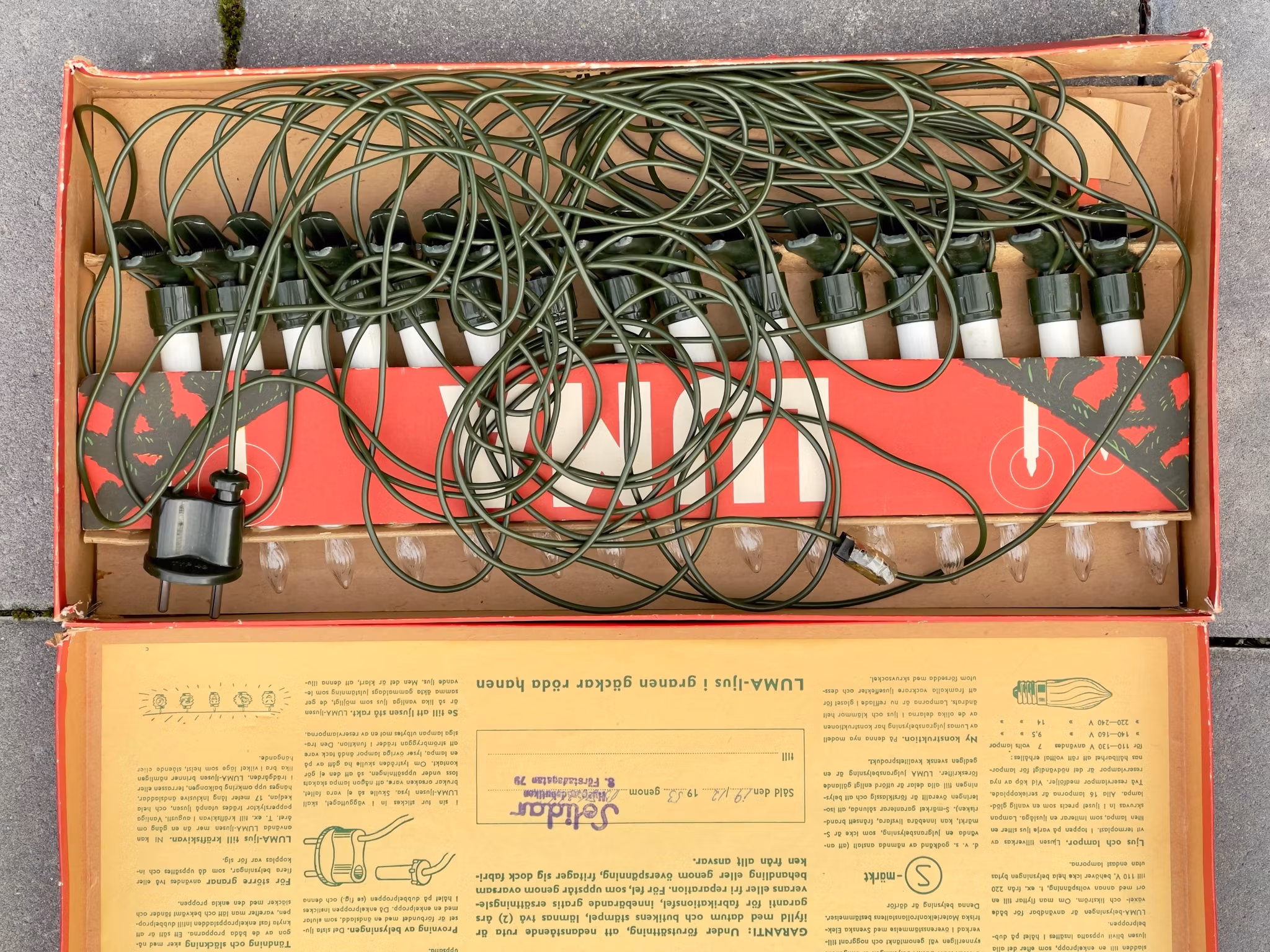 Luma joulukuusen valaistus 15 lamppua 1953