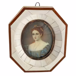 Miniature painting, frame of bone