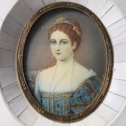 Miniature painting, frame of bone