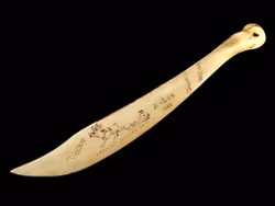 Letter knife, reindeer antler. Signed and dated