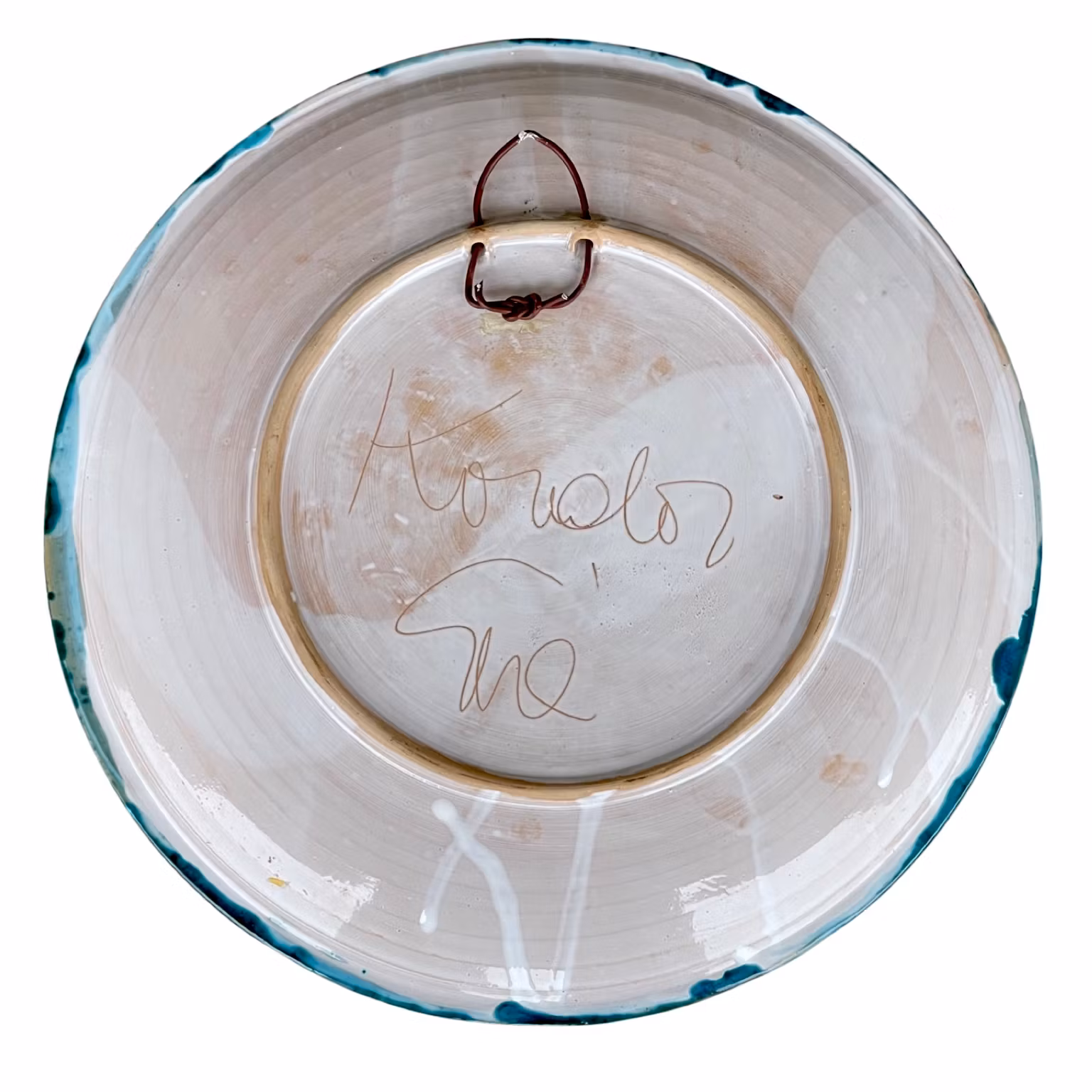 Vintage keramische muurschildering, gesigneerd