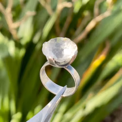 Vintage, Alton 1968 Feinsilberring mit Bergkristall