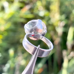 Vintage, Alton 1968 Feinsilberring mit Bergkristall