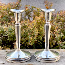 LJUSSTAKAR, ett par, silver, MGAB, Eric Löfman 1982