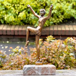 Dansende kvinne, skulptur, bronse, Art Deco