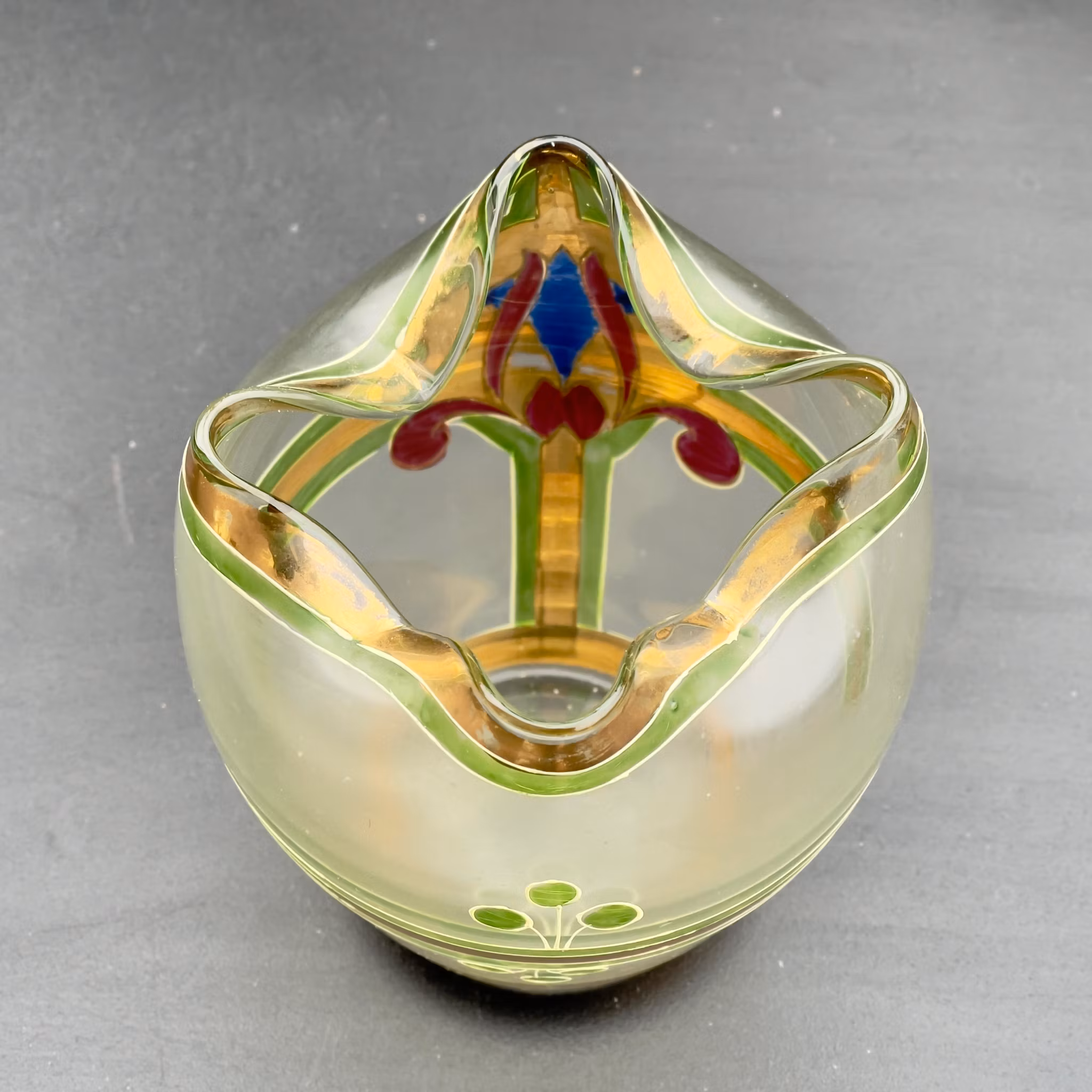 Art Nouveau Enameled art glass vase, Lobmeyr, Austria, late 19th century