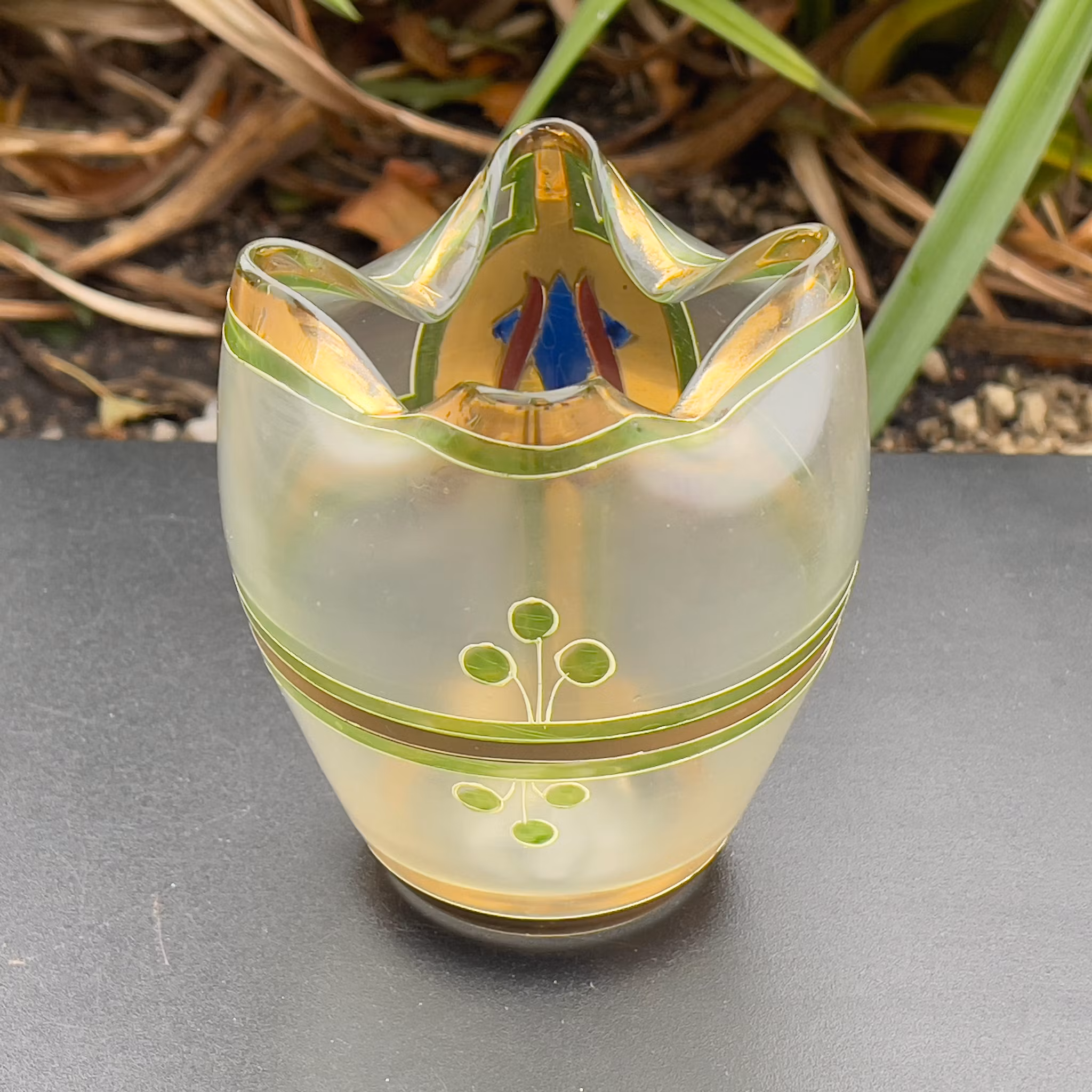 Art Nouveau Enameled art glass vase, Lobmeyr, Austria, late 19th century