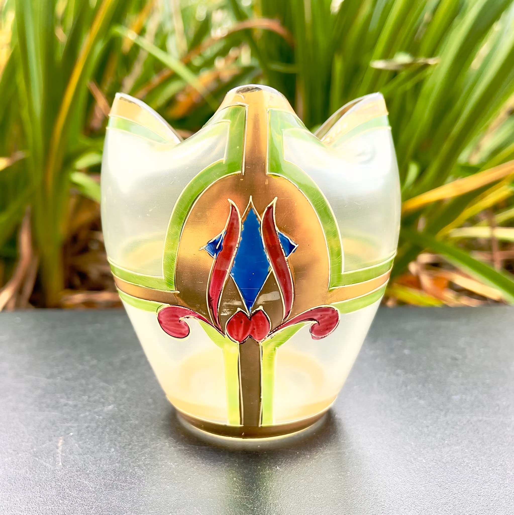 Art Nouveau Enameled art glass vase, Lobmeyr, Austria, late 19th century