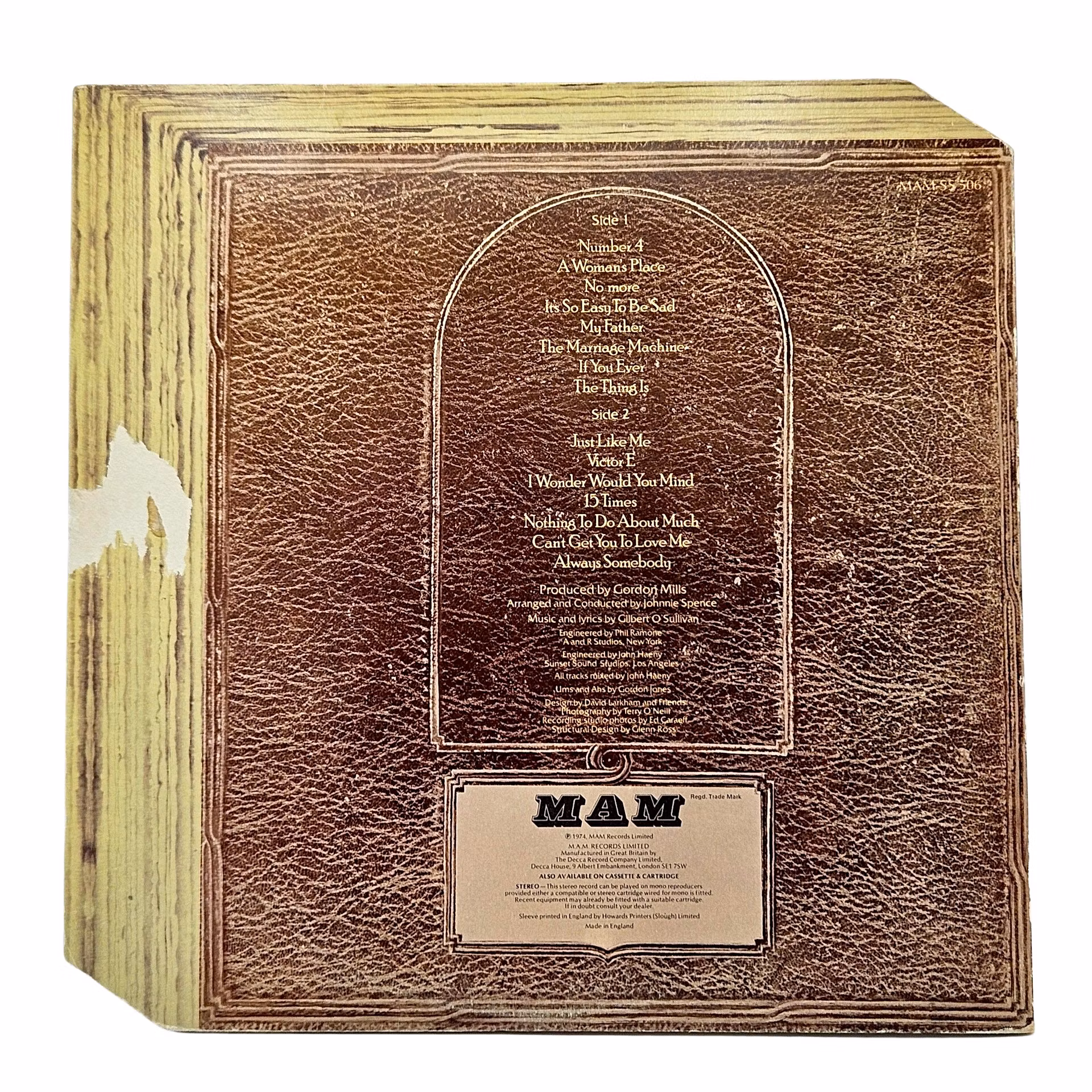 Gilbert O Sullivan, muukalainen omalla takapihallani, vinyyli-LP