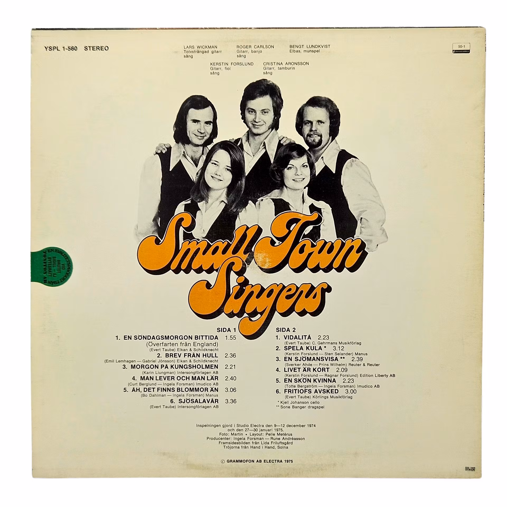 Small Town Singers, En Söndagsmorgon Bittida, Vinyl LP NEW