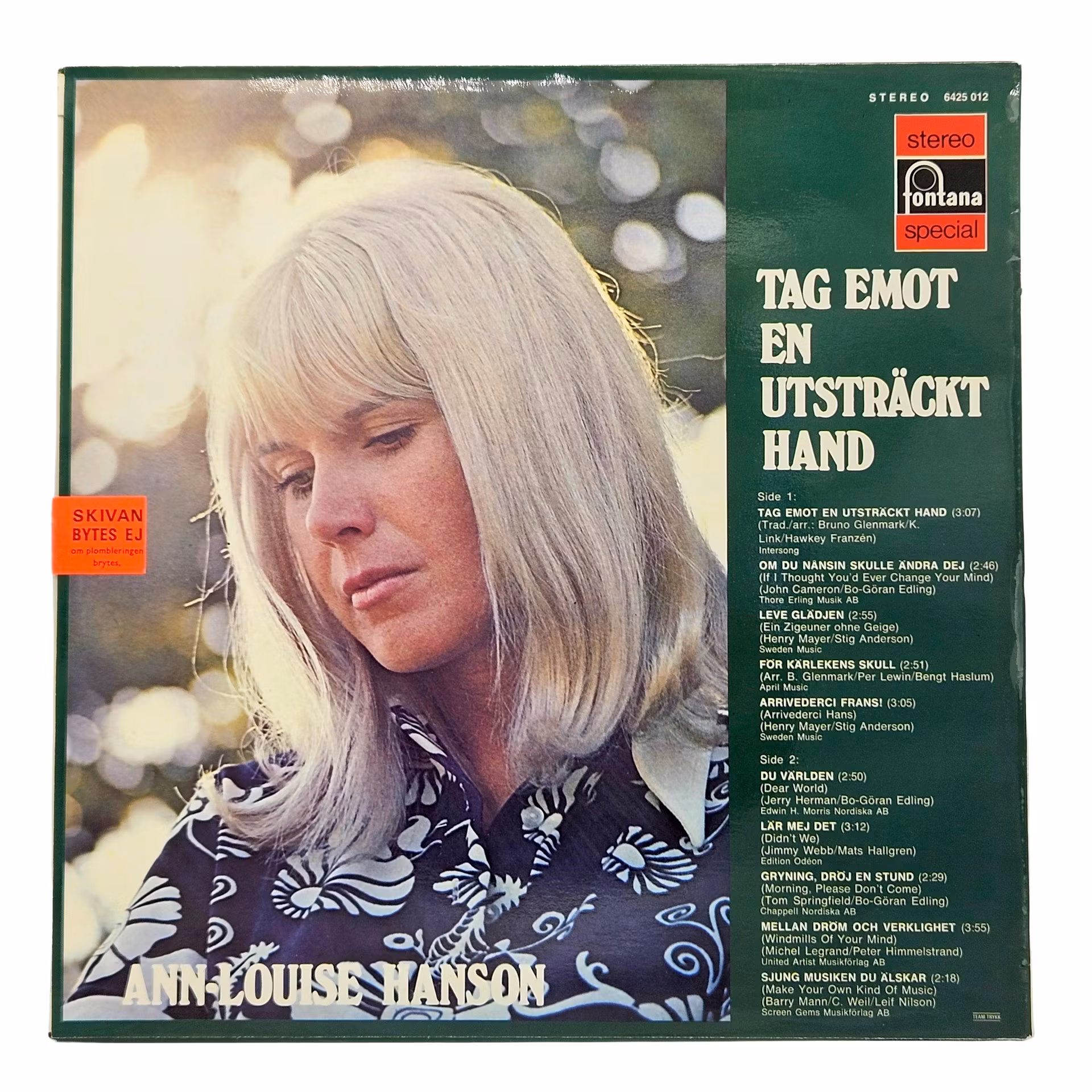 Ann Louise Hanson, Toma una mano extendida, LP de vinilo