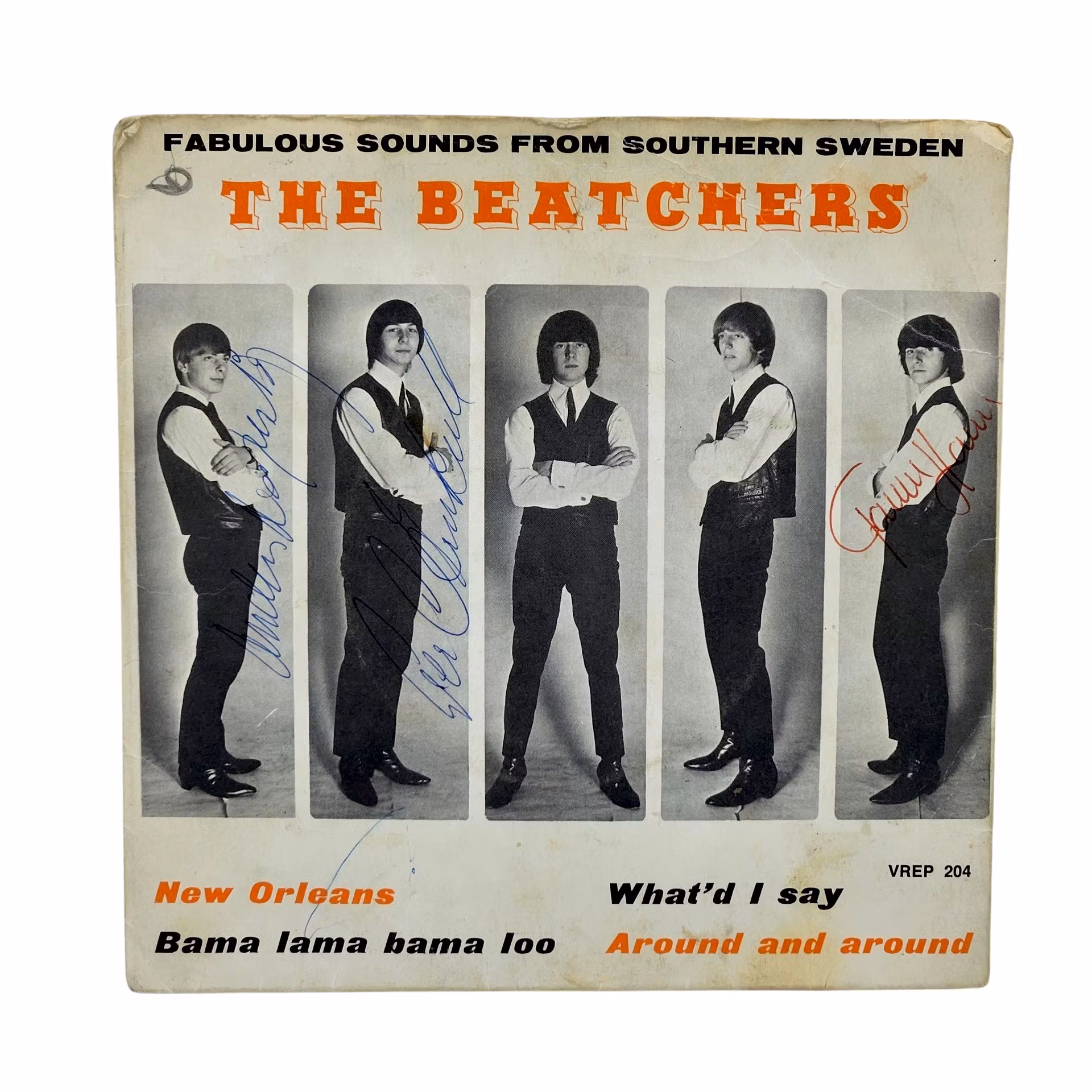 The Beatchers, Fabulous Sounds From Southern Sweden with 3 Autographs, Vinyl EP Lund Sweden