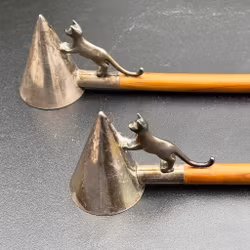 2 Extintores de velas - gato - JAM 925 plata B11