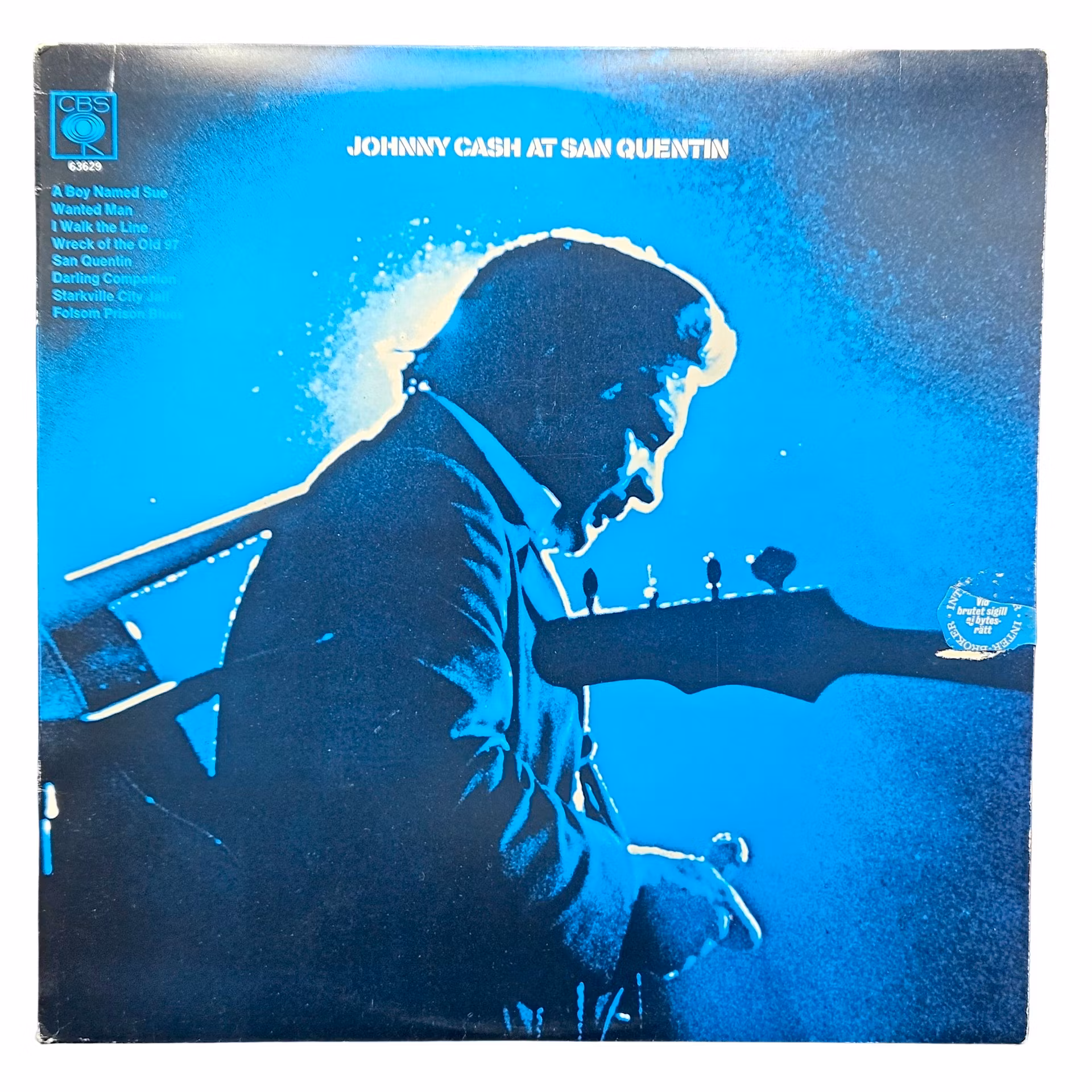 Johnny Cash San Quentinissä, valmistettu Englannissa S63629, vinyyli LP