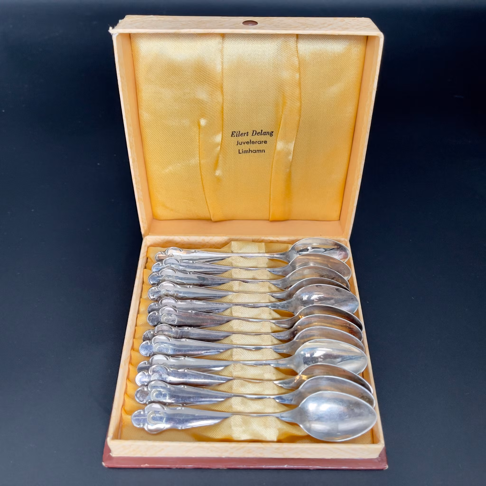 Kaffeskedar, 12 st, Silver i originalask, längd 10,5 cm