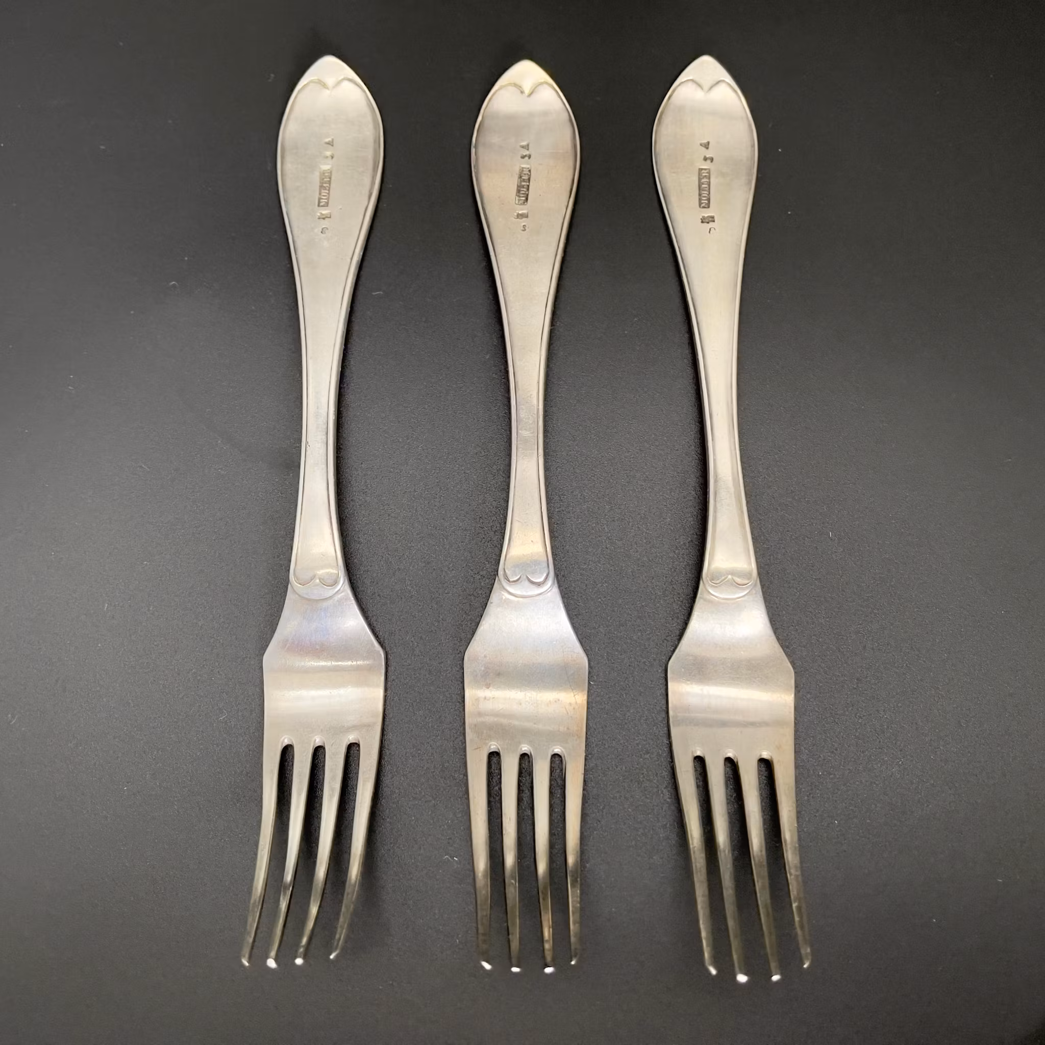 Sølvgafler 3 stk., Jacob Möller, Malmø 1807