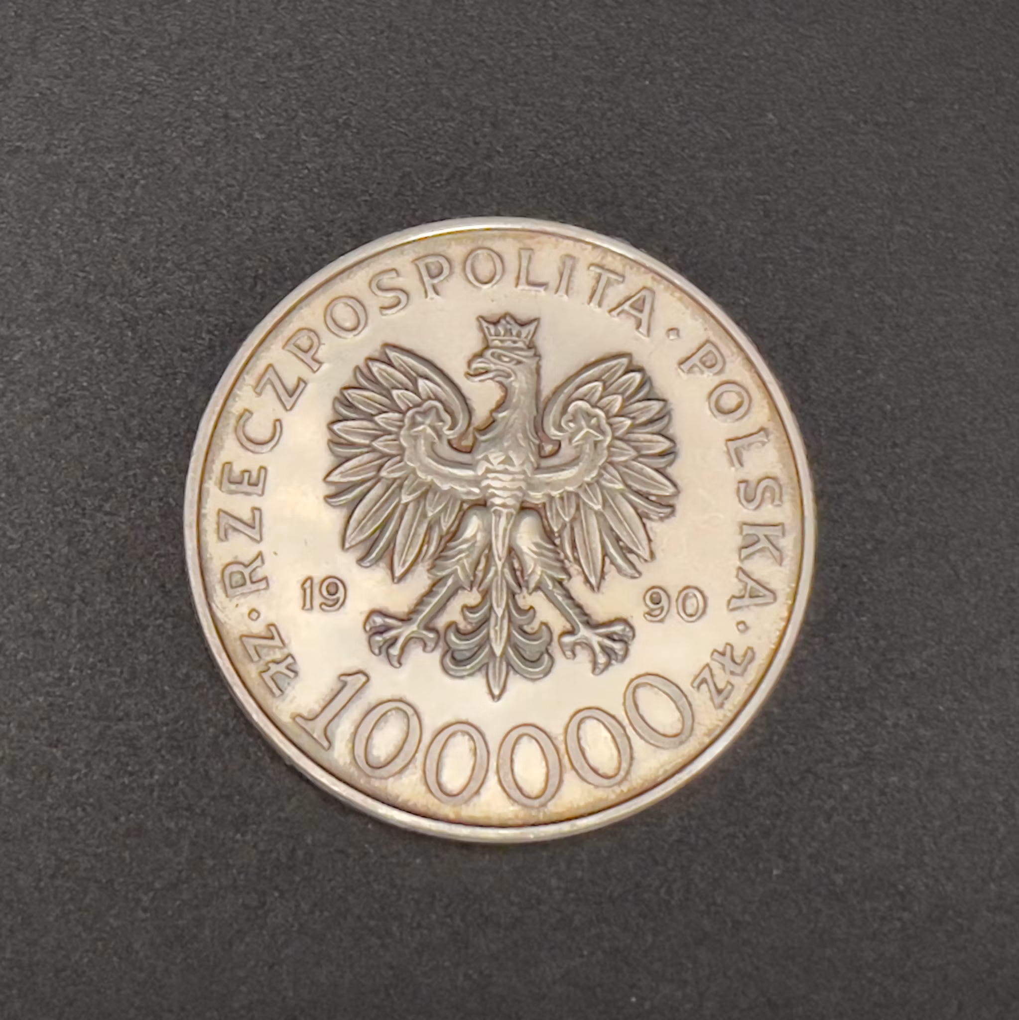 100.000 PLN 1980 90° anniversario della Solidarietà polacca, Argento