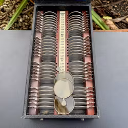 Optiker linsfodral - Ögonläkare Syn Prov lins uppsättning.