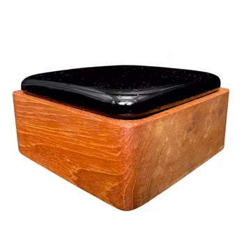 Sillburk skrin i teak med glaslock