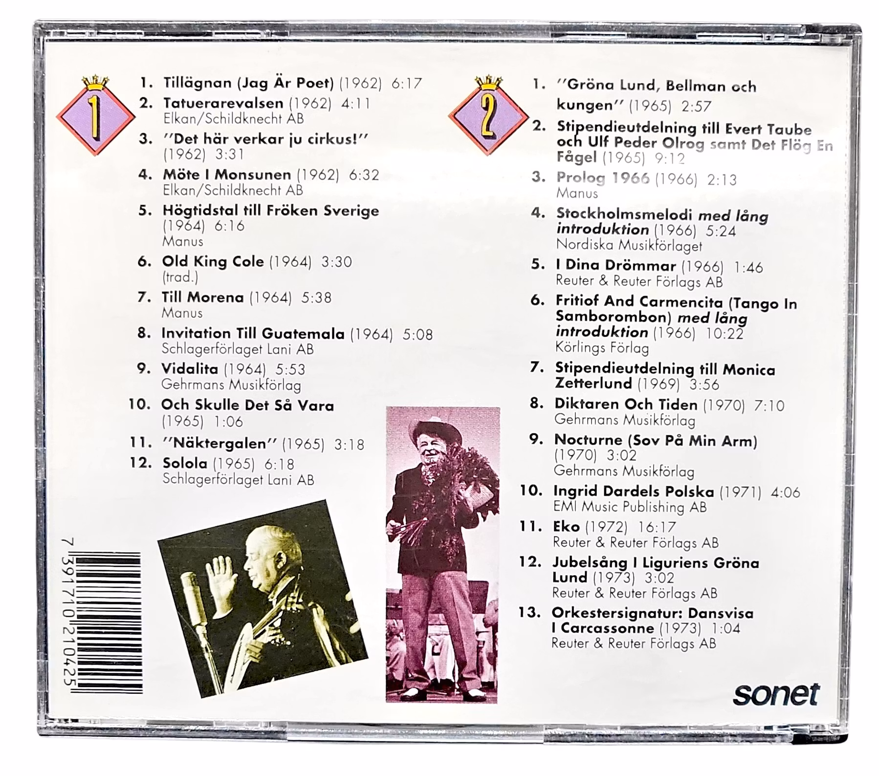 Evert Taube, Gröna Lund, CD