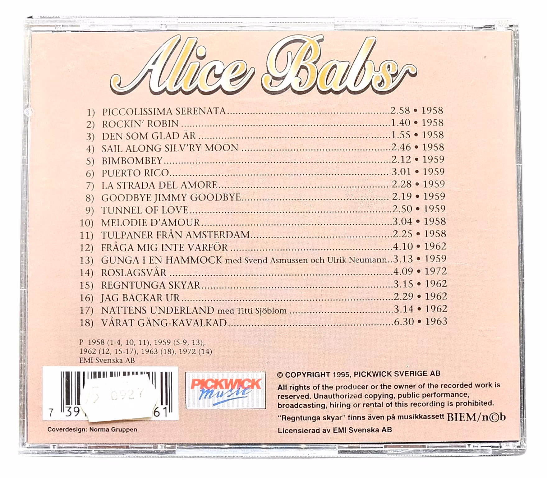 Alice Babs, Regntunga Skyar, CD