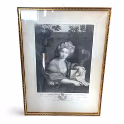 Portrett, Cvmana Virgilii, Kobberstikk 1700-tallet.