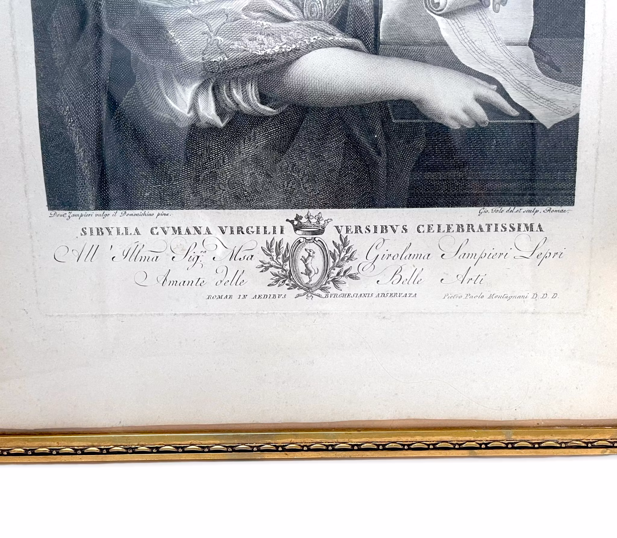 Portrett, Cvmana Virgilii, Kobberstikk 1700-tallet.