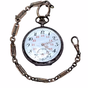 Antik fickur, silver, Swiss