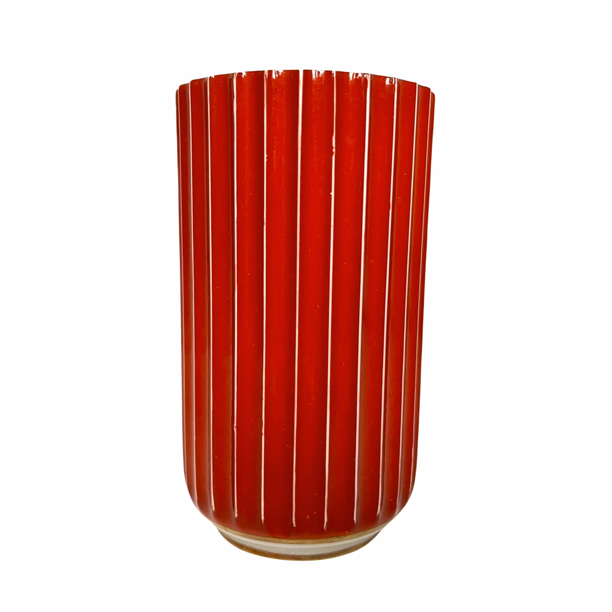 Lyngby Porslin.vaas met gecanneleerd frame