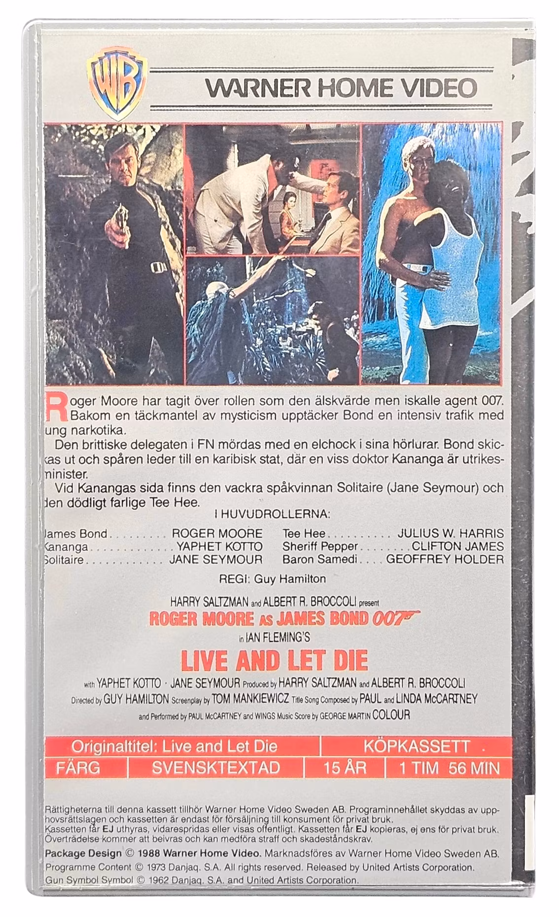 Kollektion James Bond 007, Roger Moore Leva Och Låta Dö, VHS NY