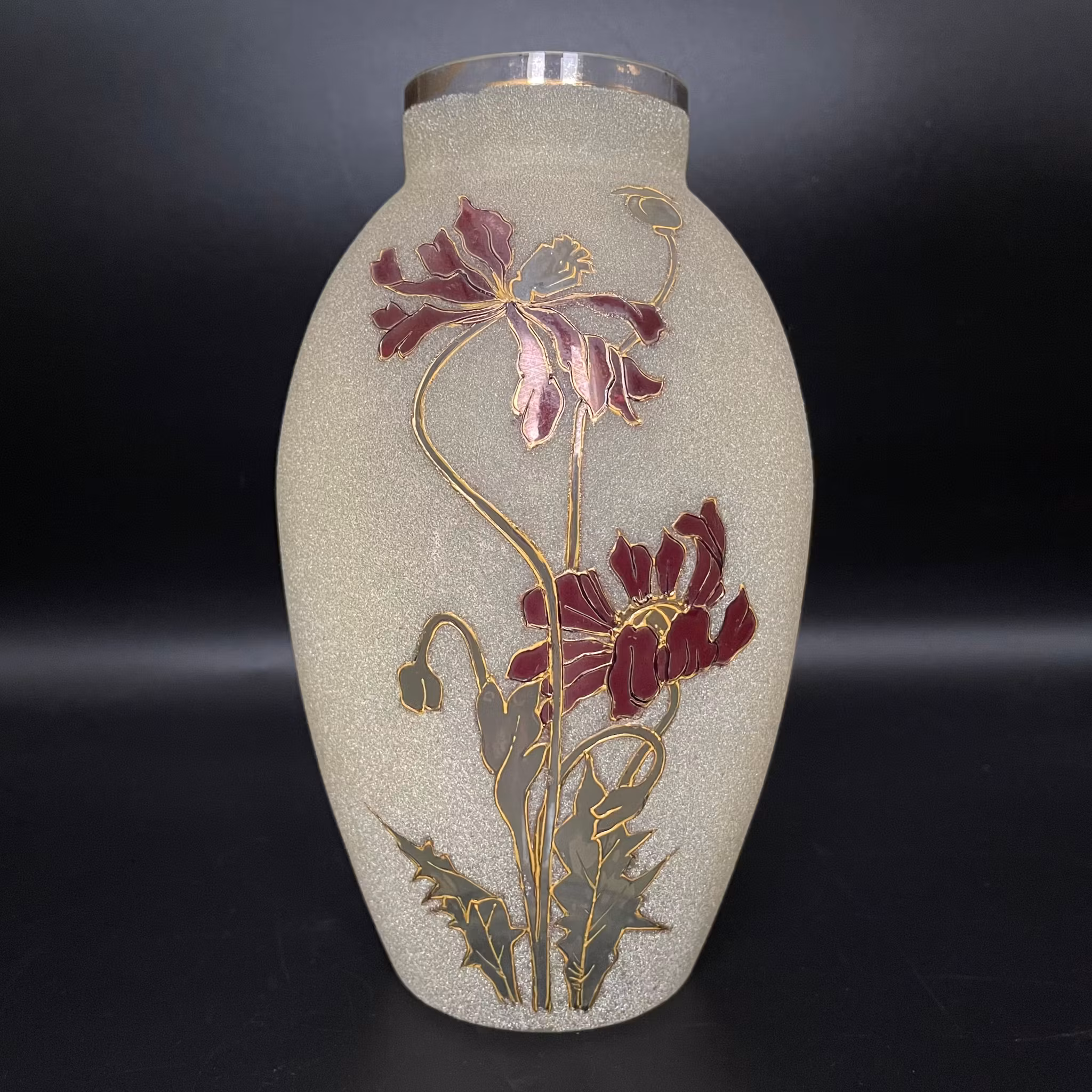Vintage, kunstglassvase, signert