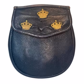 Äldre Skotsk läder Kilt Sporran 1949