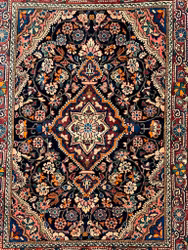 Alfombra antigua de lana sobre lana, aprox. 96 x 67 cm.