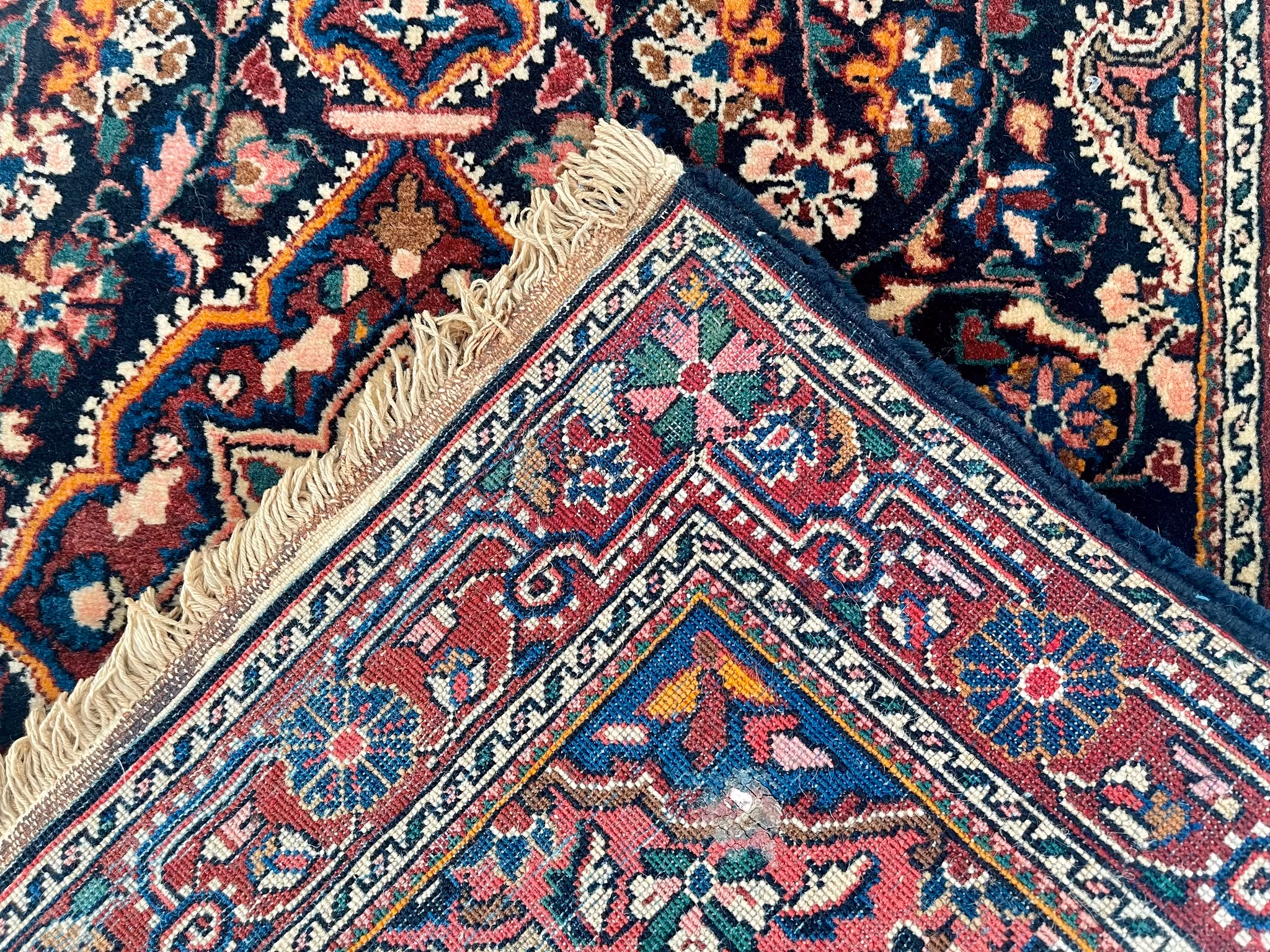 Antiker Woll-auf-Wollteppich, ca. 96 x 67 cm