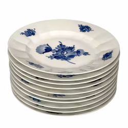 Royal Copenhagen 8549, 10 platos de porcelana con flores azules de aprox.