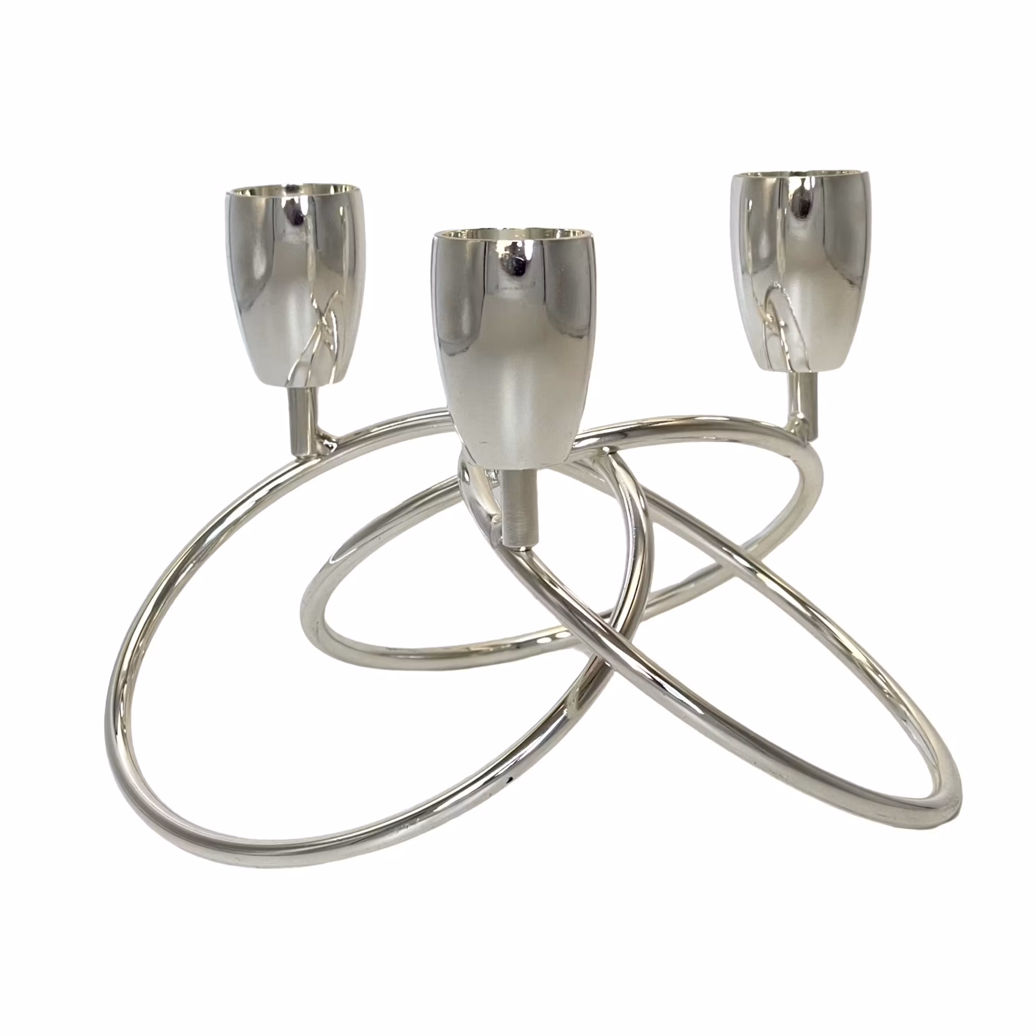 Candlestick for 3 candles, silver plated