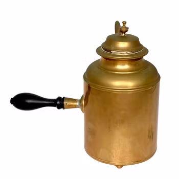 Antik Kanna, G Eriksson Eskilstuna, mässing med trähandtag