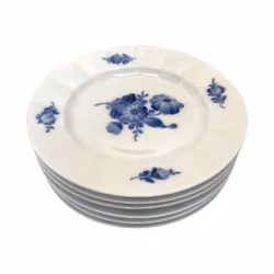 Royal Copenhagen 8514, 6 Porzellanteller mit blauen Blumen