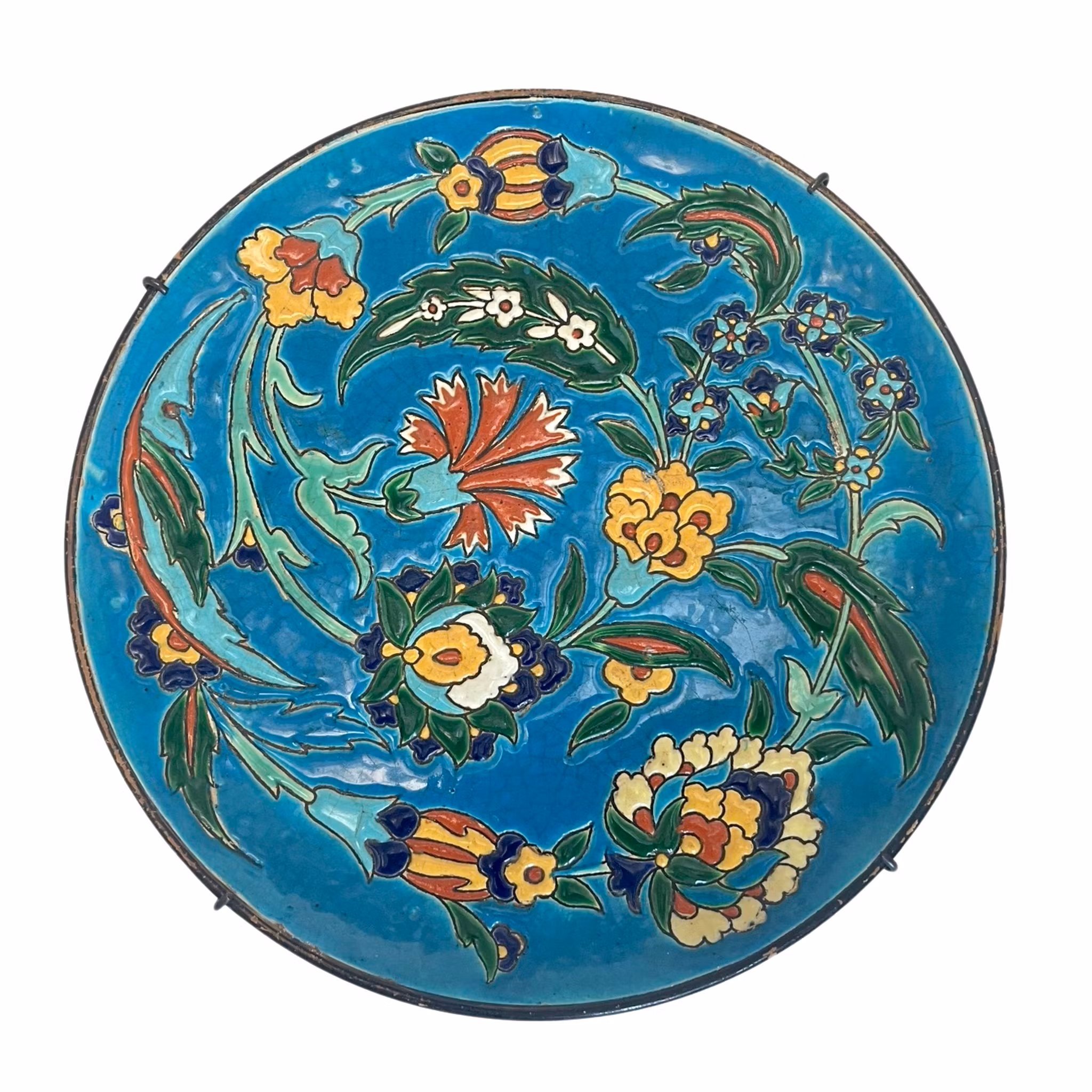 Longwy Tallrik, blommig dekor, Keramik