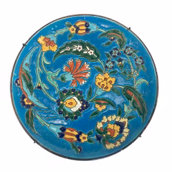 Piatto Longwy, decoro floreale, Ceramica