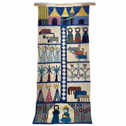 Vintage, Textil de pared con bordado.