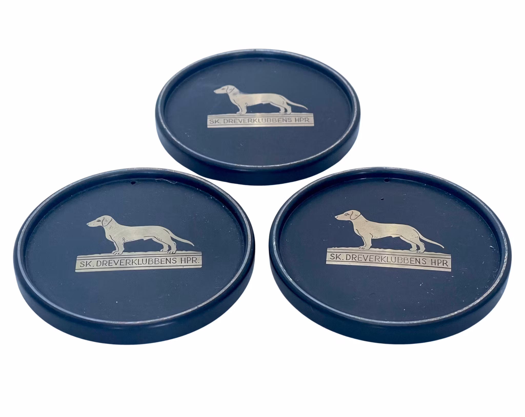 SK. Dreverklubbens HPR - Perstorp, 3 inlaya bakeliittia ja hopeaa